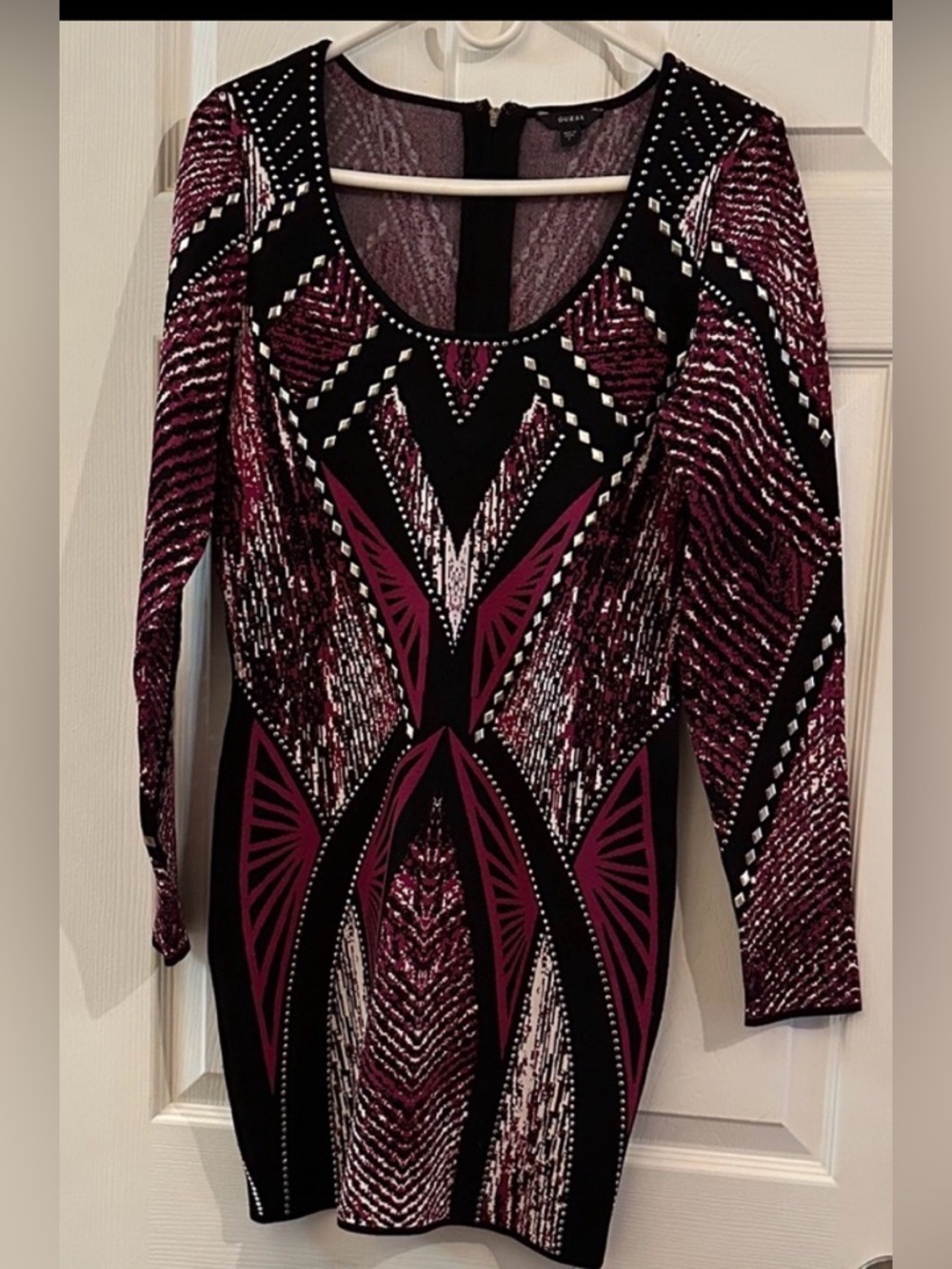 Guess Women's Long Sleeve Dress - Black and Pink